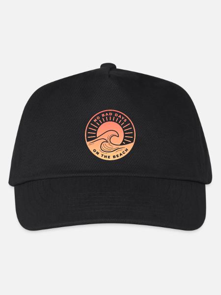 No bad days on the beach peach - Kinder Basecap - Schwarz