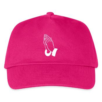 Prayer Hands Line Art - Kids’ Baseball Cap - fuchsia - Front
