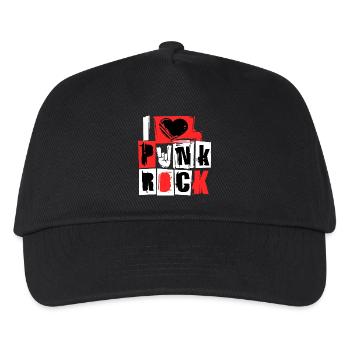 I love punk rock punk rock music hard rock metal - Kids’ Baseball Cap - black - Front