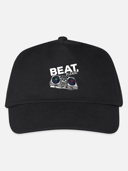 Beatbox Turntable MC DJ Deejay Scratchen Hip Hop - Kinder Basecap - Schwarz