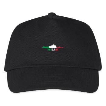 Mailänder Stadt Skyline Italien Wahrzeichen, Mailand Italien - Kinder Basecap - Schwarz - Vorne