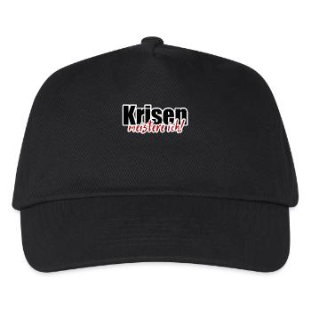 Krise Meister Opftimist Spruch Motivation - Kinder Basecap - Schwarz - Vorne