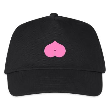 Arsch Herz Popo - Kinder Basecap - Schwarz - Vorne
