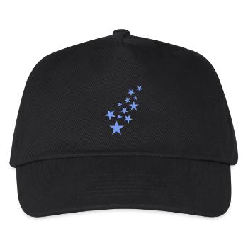 Stern Sternchen Muster Blau - Kinder Basecap - Schwarz - Vorne