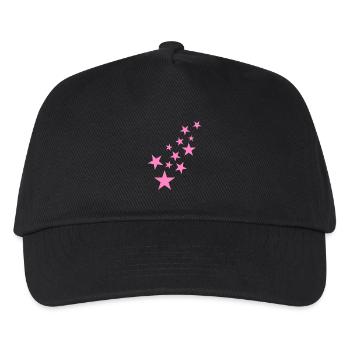 Stern Sternchen Muster Symbol Rosa - Kinder Basecap - Schwarz - Vorne