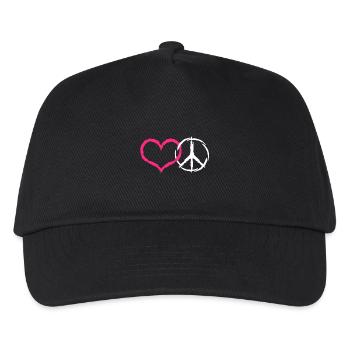 Coeur et paix symbole paix - Casquette de baseball Enfant - noir - Devant