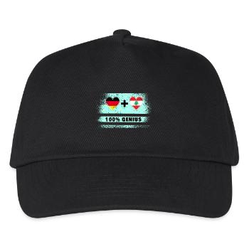 Deutschland und Libanon 100% Genial / Geschenk - Kinder Basecap - Schwarz - Vorne