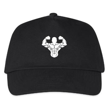 Bodybuilder Starker Mann Muskelaufbau Muskel Sport - Kinder Basecap - Schwarz - Vorne