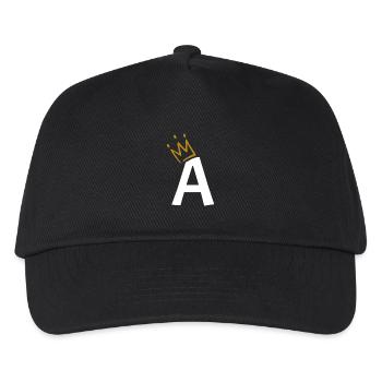 Letter A with crown King Queen gift - Kids’ Baseball Cap - black - Front