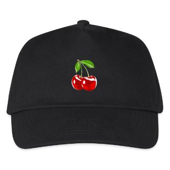 Cherry Kirsche Obst Ernte - Kinder Basecap - Schwarz - Vorne