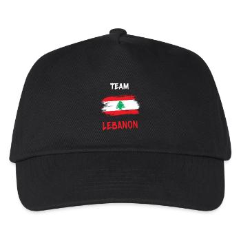 Team Libanon Design / Geschenkidee - Kinder Basecap - Schwarz - Vorne
