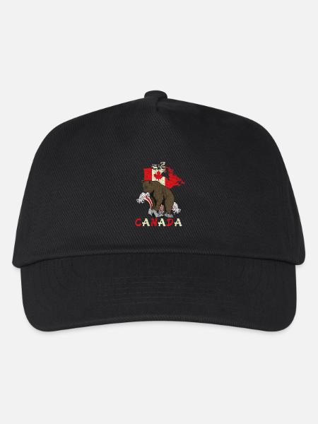 Conception d'ours du Canada avec carte et drapeau - Casquette de baseball Enfant - noir