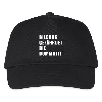 Bildung gefährdet die Dummheit - Kinder Basecap - Schwarz - Vorne