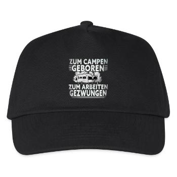 Au camping Né au travail Forcé - Casquette de baseball Enfant - noir - Devant