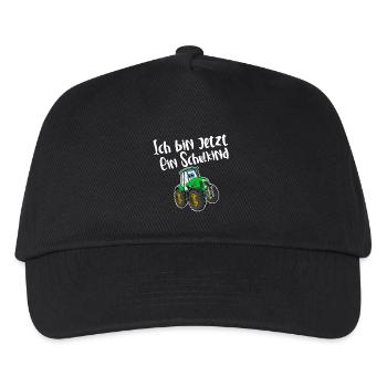 Ich Bin Jetzt Ein Schulkind Traktor - Kinder Basecap - Schwarz - Vorne