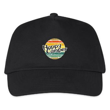Happy Camper / Camping rétro Vintage Camper - Casquette de baseball Enfant - noir - Devant