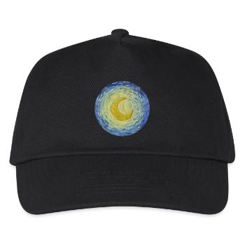 Mond Vincent van Gogh Starry Night Sternennacht - Kinder Basecap - Schwarz - Vorne