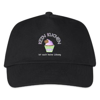kein kuchen ist auch keine lösung - Kinder Basecap - Schwarz - Vorne