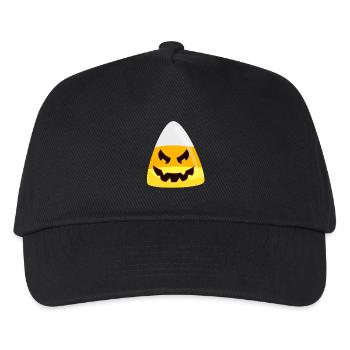Halloween Candy Corn Pumpkin Emoticon Gesicht - Kinder Basecap - Schwarz - Vorne