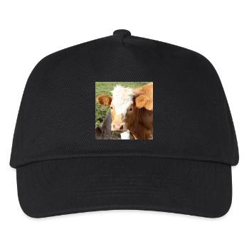 Kuh Poster - Kinder Basecap - Schwarz - Vorne