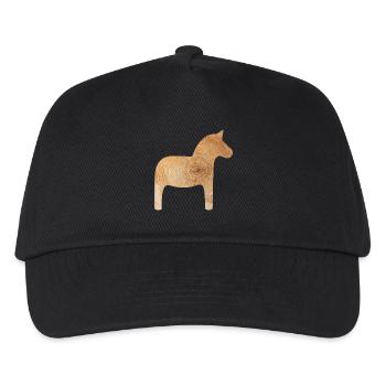 Dala Horse Wood Winter Sweden Annual Rings Decoration - Kids’ Baseball Cap - black - Front