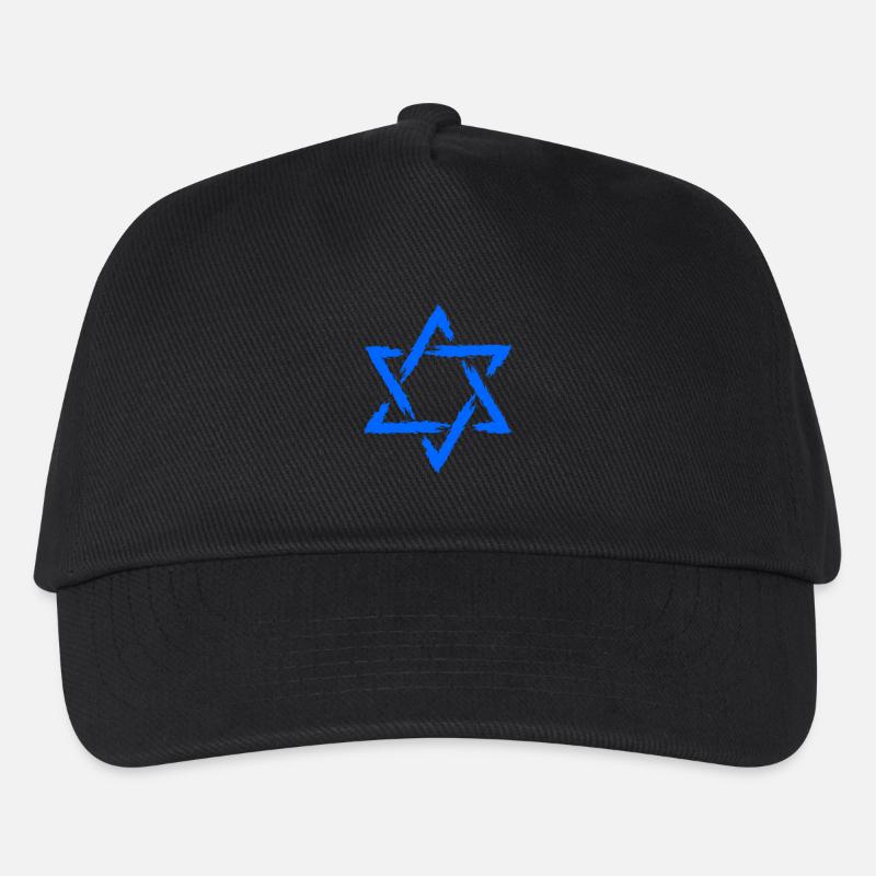 Davidstern Symbol Blau Stern - Kinder Basecap - Schwarz