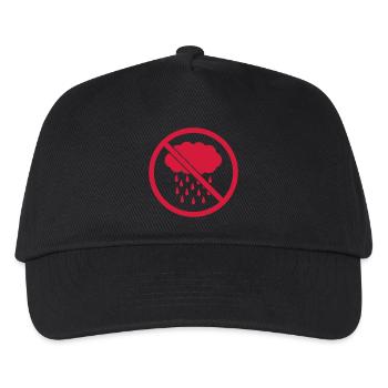 Verboten Schild Regen - Kinder Basecap - Schwarz - Vorne