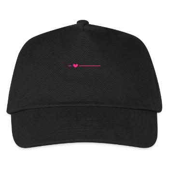 Linie Herz Rosa Strich Ornament Dekoration - Kinder Basecap - Schwarz - Vorne