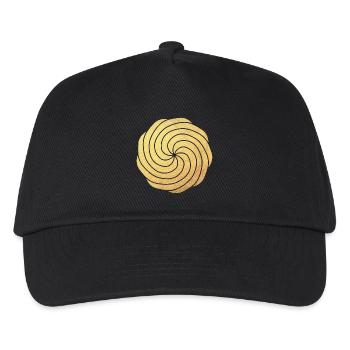 Gold Luxus Sonne Yoga Energie Meditation dynamisch - Kinder Basecap - Schwarz - Vorne