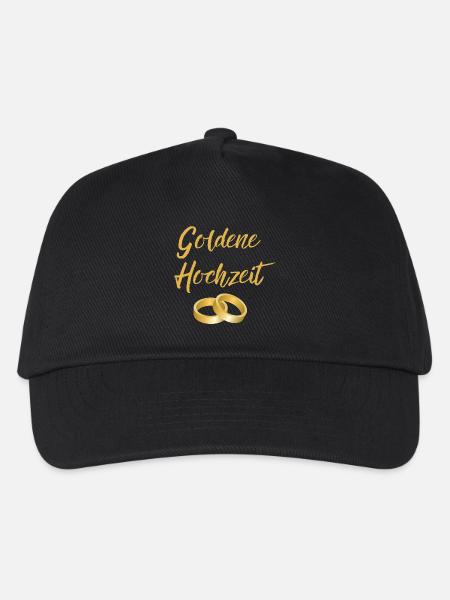 Goldene Hochzeit Eheringe golden Hochzeittag Segen - Kinder Basecap - Schwarz