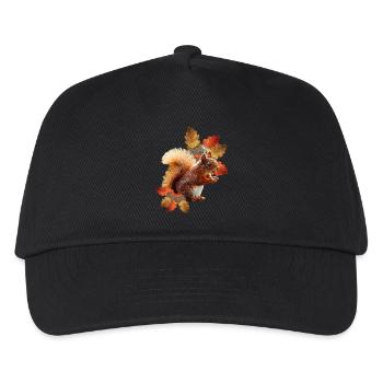 Squirrel motif with oak leaves, autumn woman - Kids’ Baseball Cap - black - Front