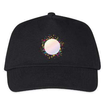 shimmering confetti frame for your own texts - Kids’ Baseball Cap - black - Front