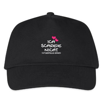 Ich schreie nicht ich bestelle Essen Geschenk Baby - Kinder Basecap - Schwarz - Vorne