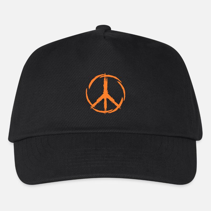 Peace Symbol Zeichen Frieden - Kinder Basecap - Schwarz