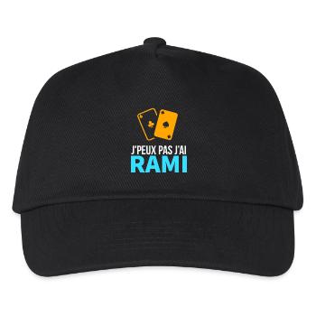 Kartenspiel Le Rami - Kinder Basecap - Schwarz - Vorne