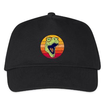 Funny T-Rex with glasses | Dino with glasses - Kids’ Baseball Cap - black - Front