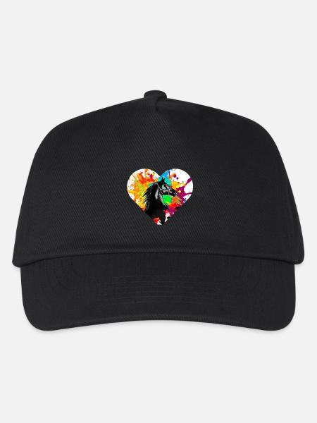 Pferd - Kinder Basecap - Schwarz
