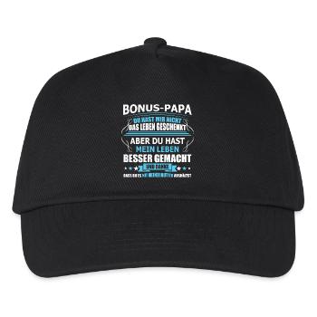 Bonus-papa Spruch Für Schwiegerväter Vatertag - Kinder Basecap - Schwarz - Vorne