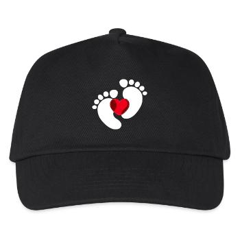 Baby Feet Baby Pregnant Heart - Kids’ Baseball Cap - black - Front