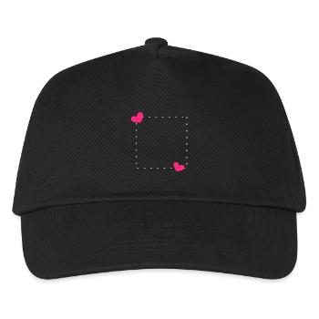 Herz Rahmen Ornament Linie - Kinder Basecap - Schwarz - Vorne