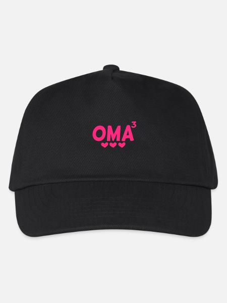 Oma hoch Drei - Dreifache Oma - Kinder Basecap - Schwarz