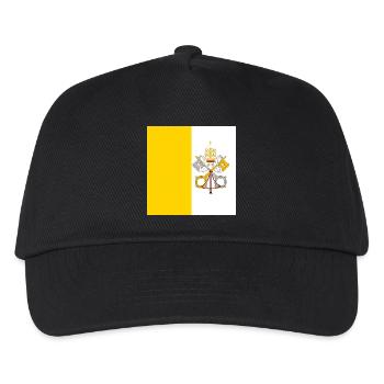 Flagge von Vatikanstadt, Katholisches päpstliches Staatsgeschenk - Kinder Basecap - Schwarz - Vorne