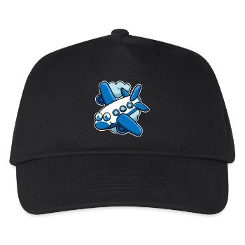 Flugzeug - Kinder Basecap - Schwarz - Vorne
