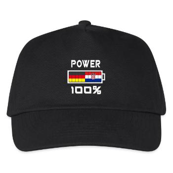 Allemagne et Croatie Power 100% - Casquette de baseball Enfant - noir - Devant