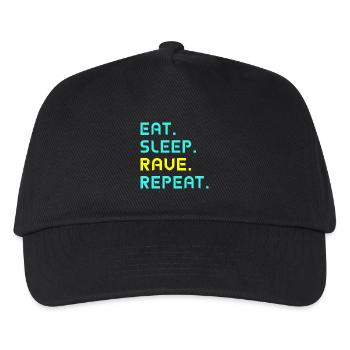 Eat. Sleep. Rave. Repeat. - Kinder Basecap - Schwarz - Vorne