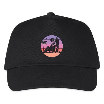 Anubis-rosa Sonnenuntergang – altes Ägypten - Kinder Basecap - Schwarz - Vorne