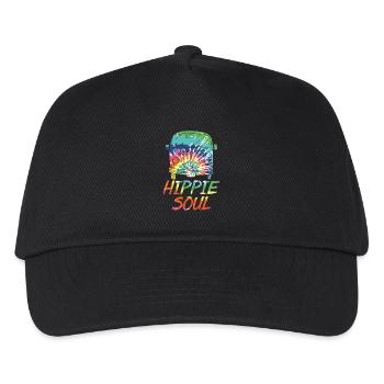 Bunte Hippie Van Friedenssymbol Hippie - Kinder Basecap - Schwarz - Vorne