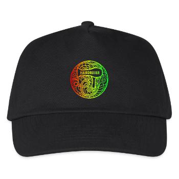 Friseur Regenbogen Design - Kinder Basecap - Schwarz - Vorne