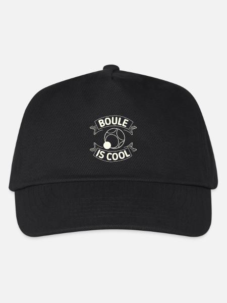 Boule is cool Spiel Petanque Boules Boulekugel - Kinder Basecap - Schwarz