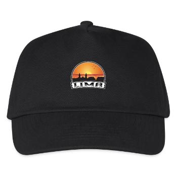 Lima Peru Skyline Vintage Sonnenuntergang Reise Souvenir - Kinder Basecap - Schwarz - Vorne
